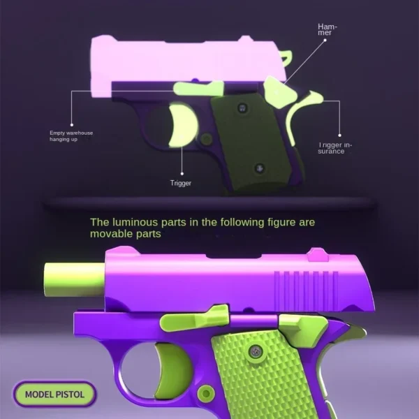 Mini 1911 Children'S Toy Guns Model 3D Gravity Printing Fidget Toy for Kids Adults Stress Relief Toy Children Decompression Gift - Image 4